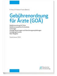 Cover Gebührenordnung für Ärzte (GOÄ), Stand Januar 2020