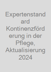 Cover Expertenstandard Kontinenzförderung in der Pflege, Aktualisierung 2024