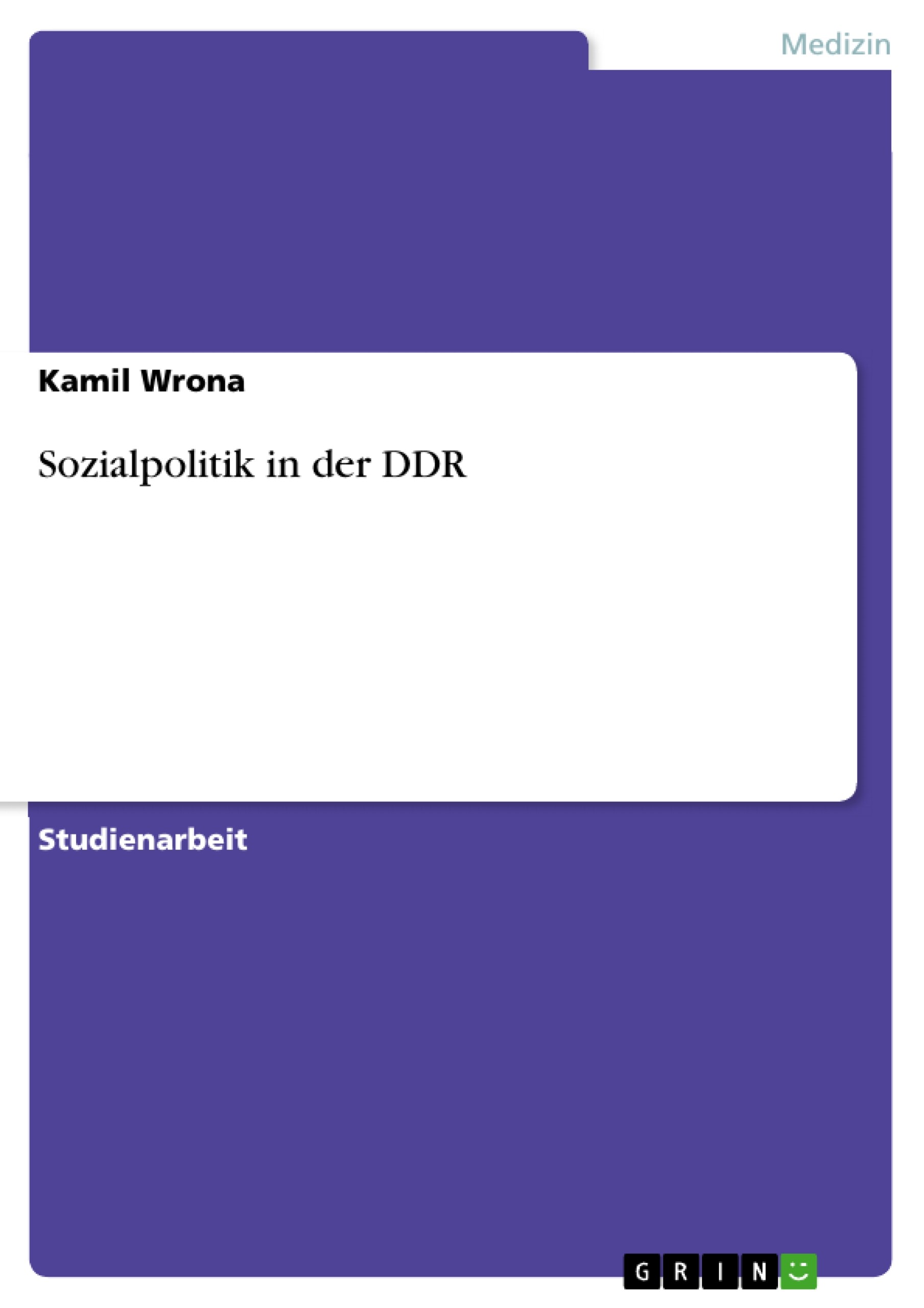 Cover Sozialpolitik in der DDR