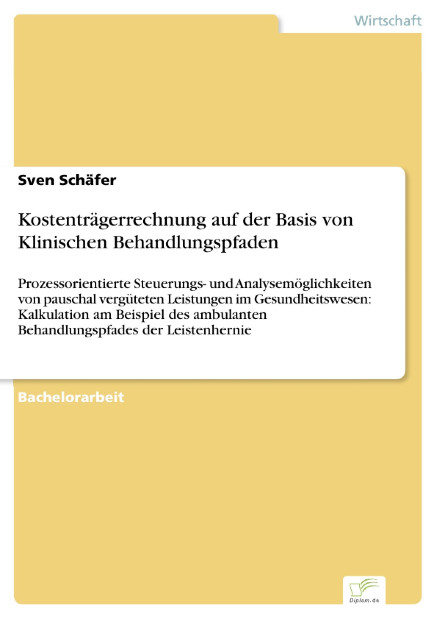 Cover Kostenträgerrechnung auf der Basis von Klinischen Behandlungspfaden