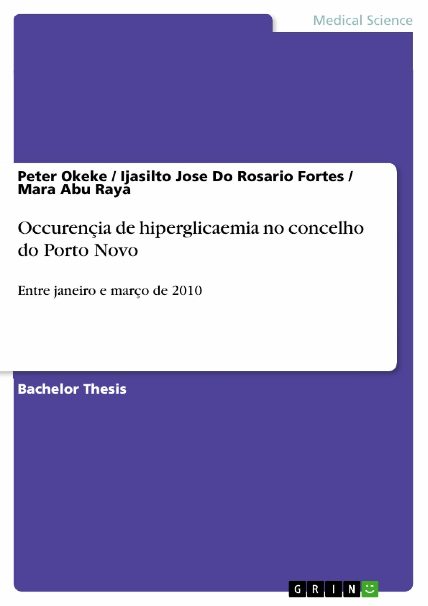Cover Occurençia de hiperglicaemia no concelho do Porto Novo