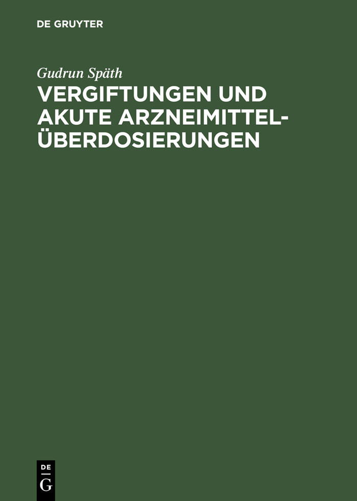 Cover Vergiftungen und akute Arzneimittelüberdosierungen
