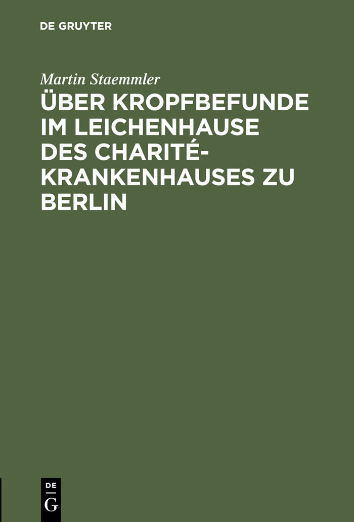 Cover Über Kropfbefunde im Leichenhause des Charité-Krankenhauses zu Berlin