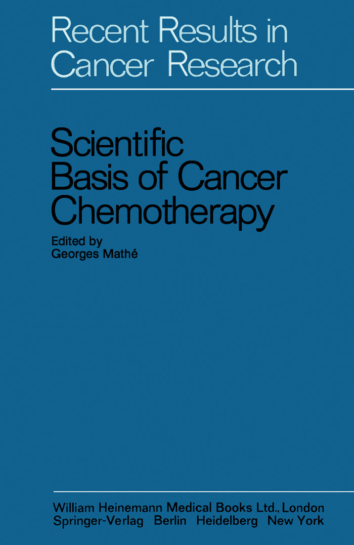 Cover Scientific Basis of Cancer Chemotherapy