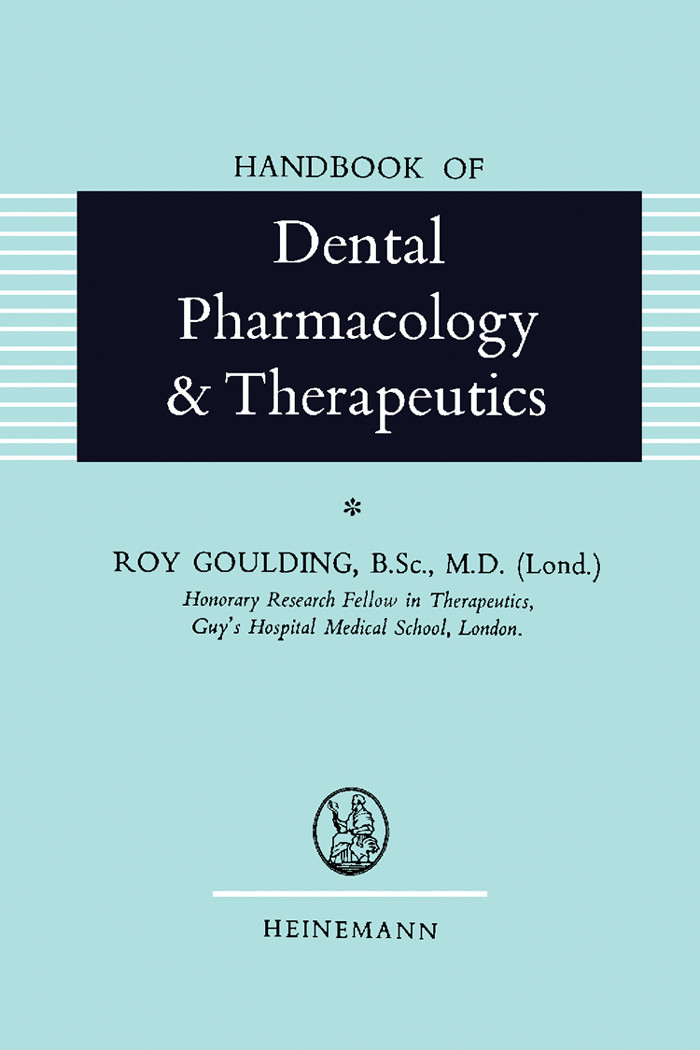 Cover Handbook of Dental Pharmacology and Therapeutics