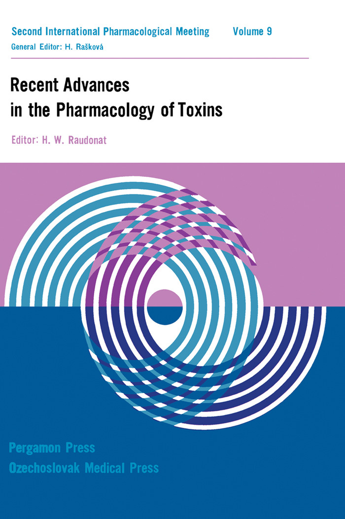 Recent Advances in the Pharmacology of Toxins