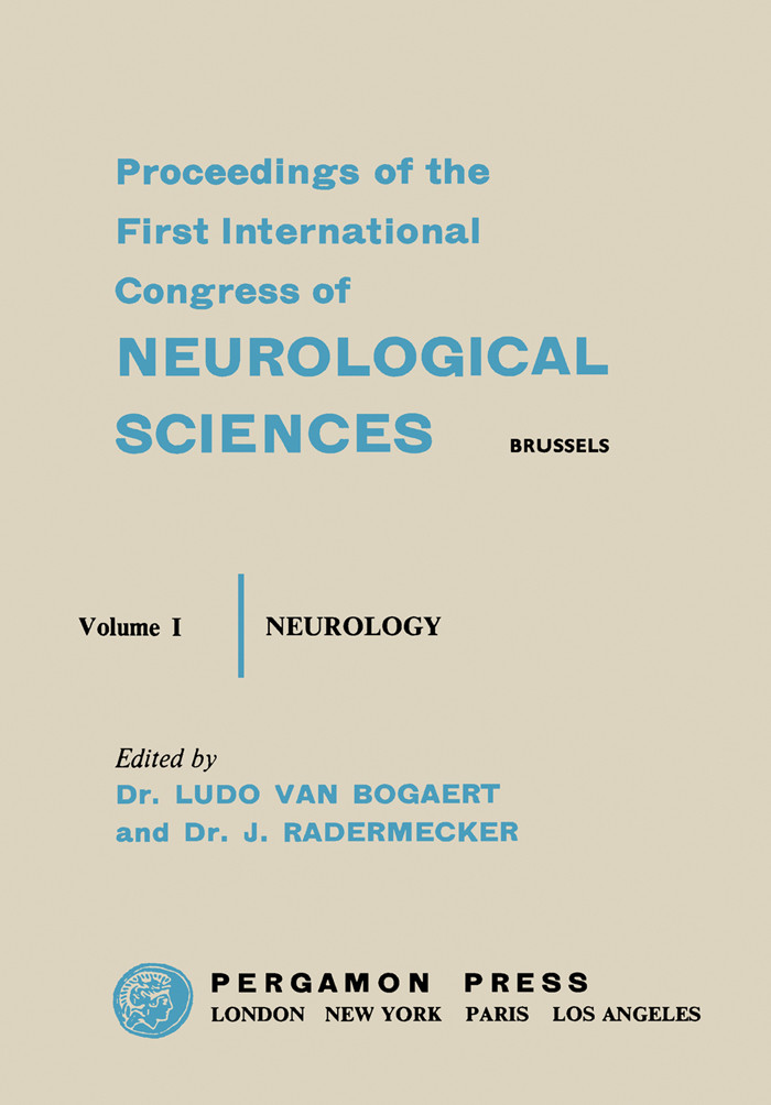 Cover Sixth International Congress of Neurology