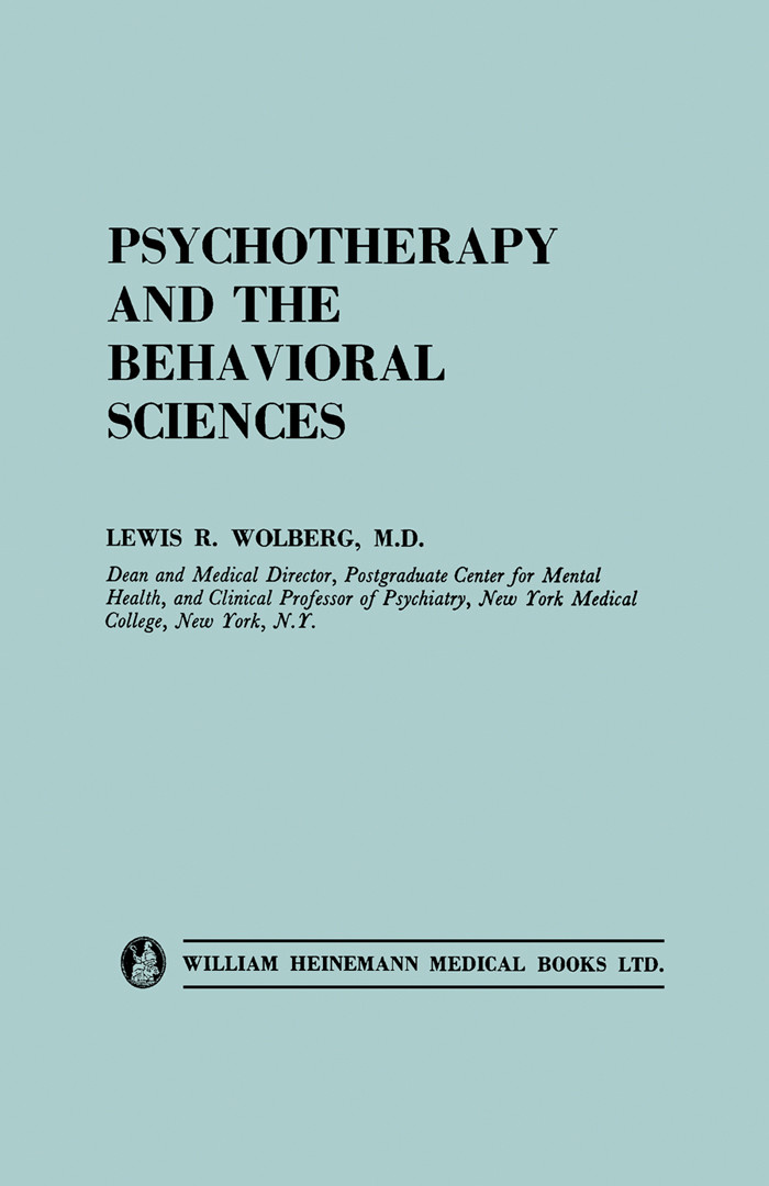 Cover Psychotherapy and the Behavioral Sciences