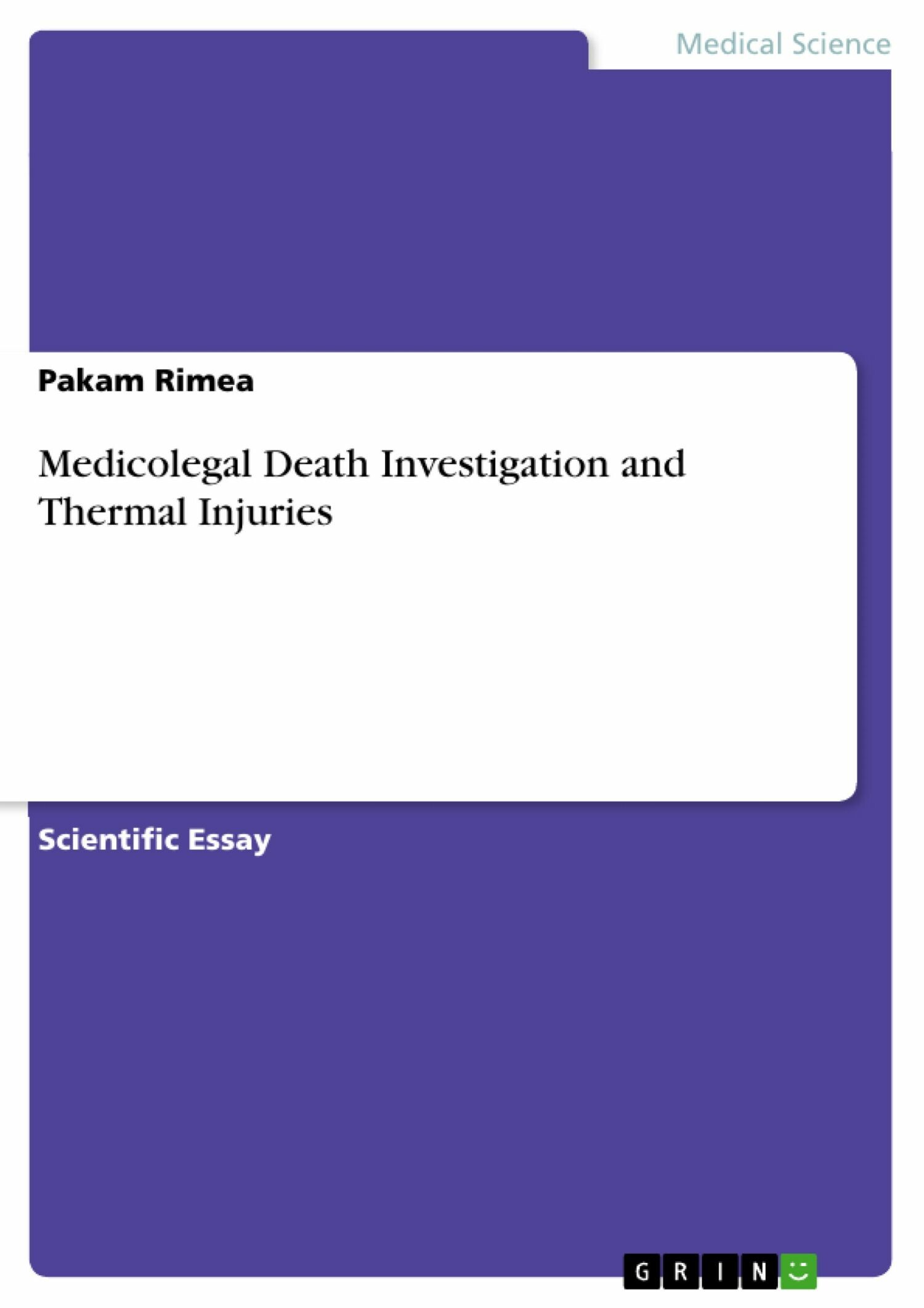 Cover Medicolegal Death Investigation and Thermal Injuries