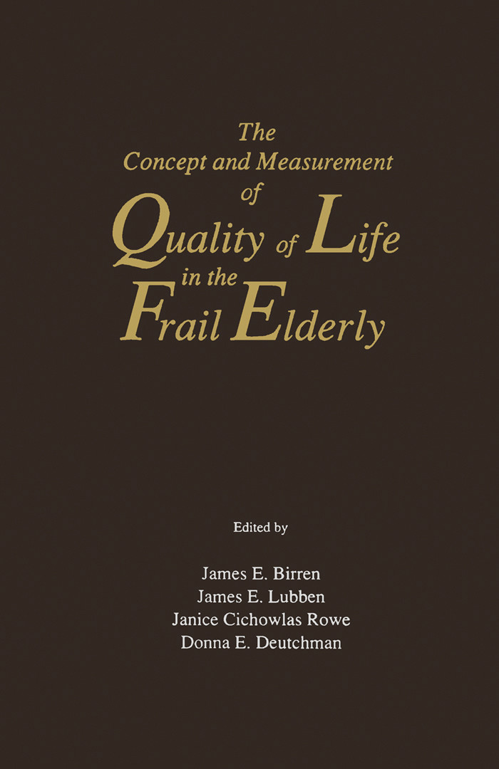 Cover The Concept and Measurement of Quality of Life in the Frail Elderly