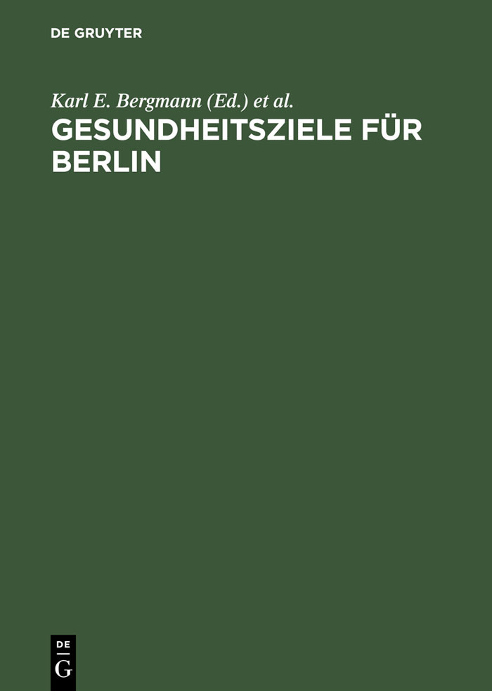 Cover Gesundheitsziele für Berlin