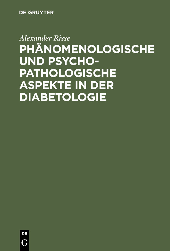 Cover Phänomenologische und psychopathologische Aspekte in der Diabetologie