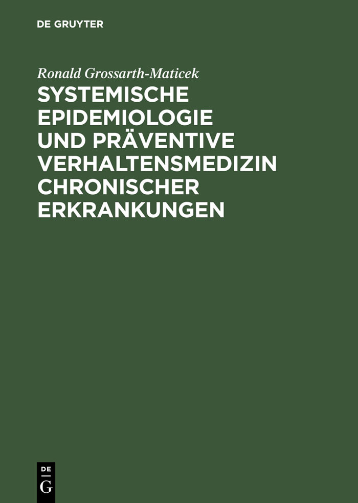 Cover Systemische Epidemiologie und präventive Verhaltensmedizin chronischer Erkrankungen