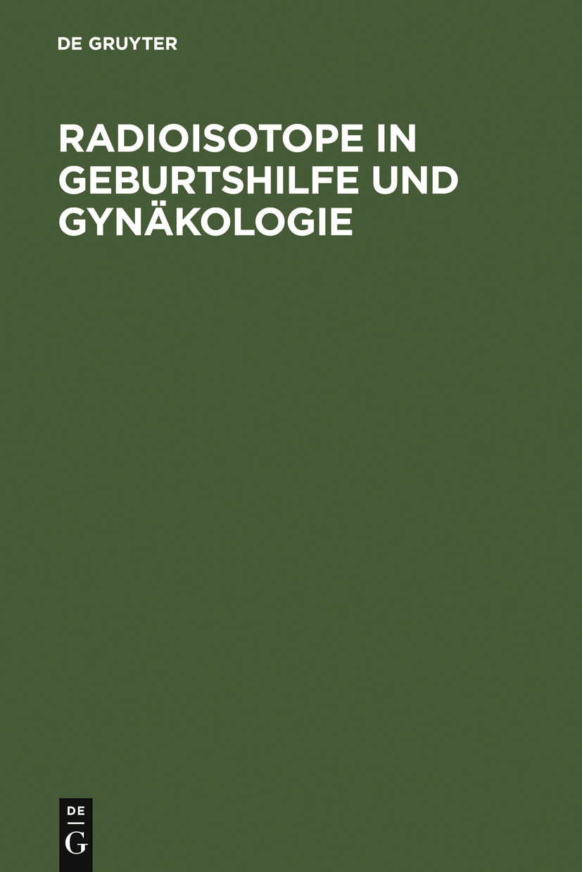 Cover Radioisotope in Geburtshilfe und Gynäkologie