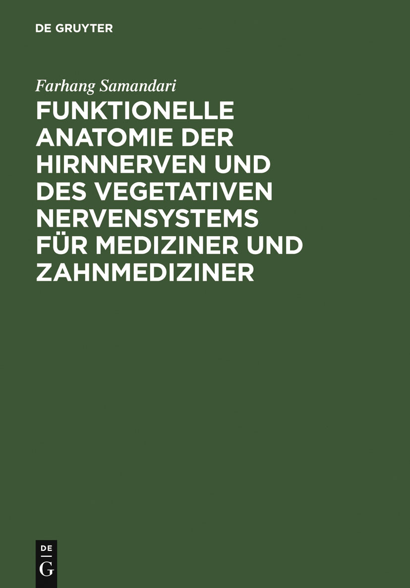 Cover Funktionelle Anatomie der Hirnnerven und des vegetativen Nervensystems für Mediziner und Zahnmediziner