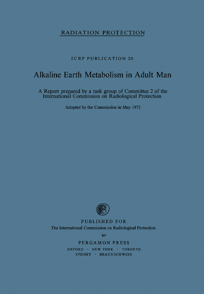 Cover Alkaline Earth Metabolism in Adult Man