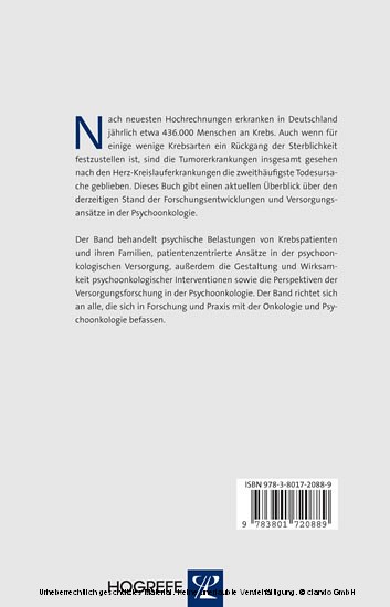 Psychoonkologie. Eine Disziplin in der Entwicklung. (Jahrbuch der Medizinischen Psychologie, Band 22)