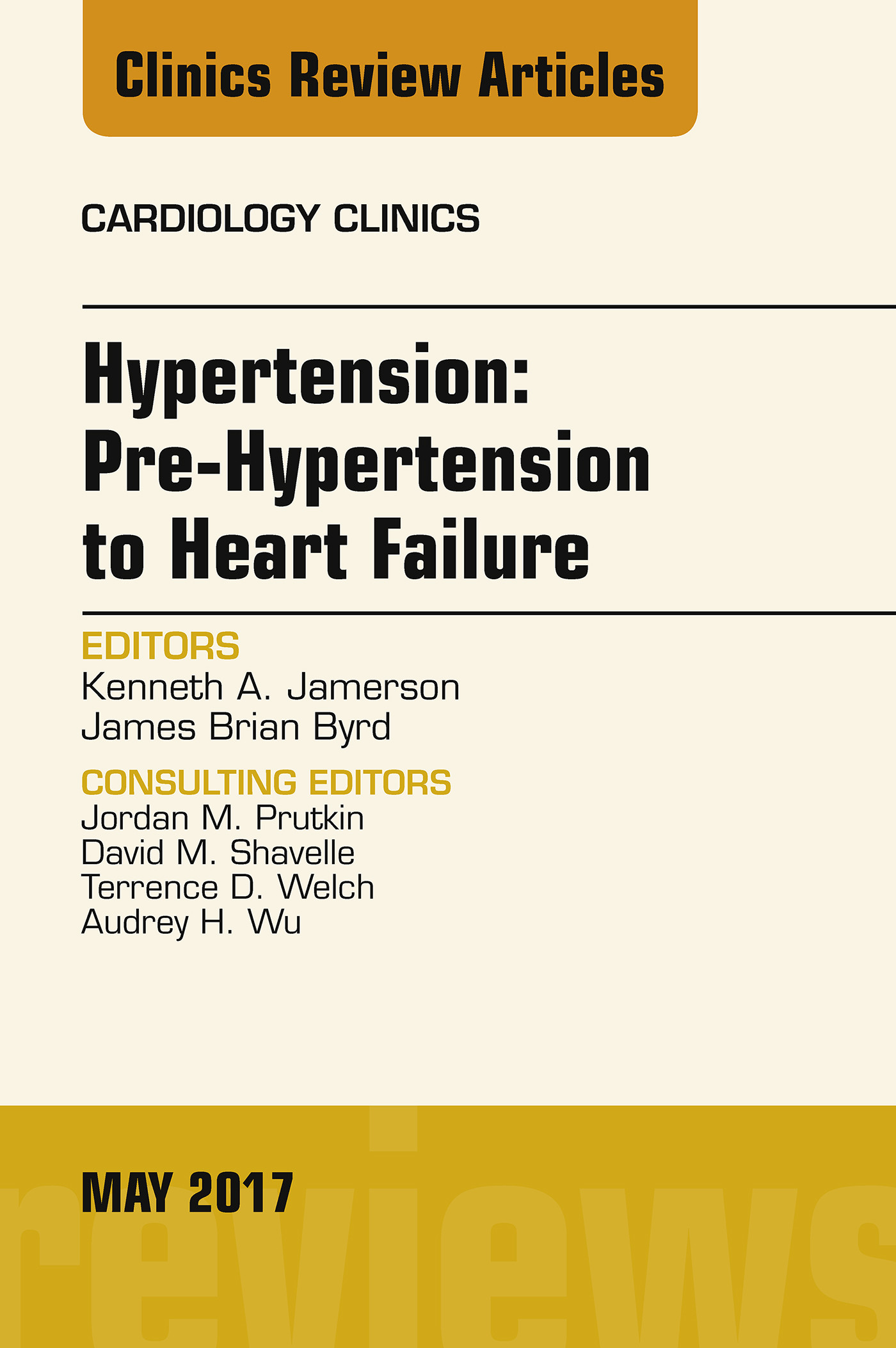Cover Hypertension: Pre-Hypertension to Heart Failure, An Issue of Cardiology Clinics, E-Book