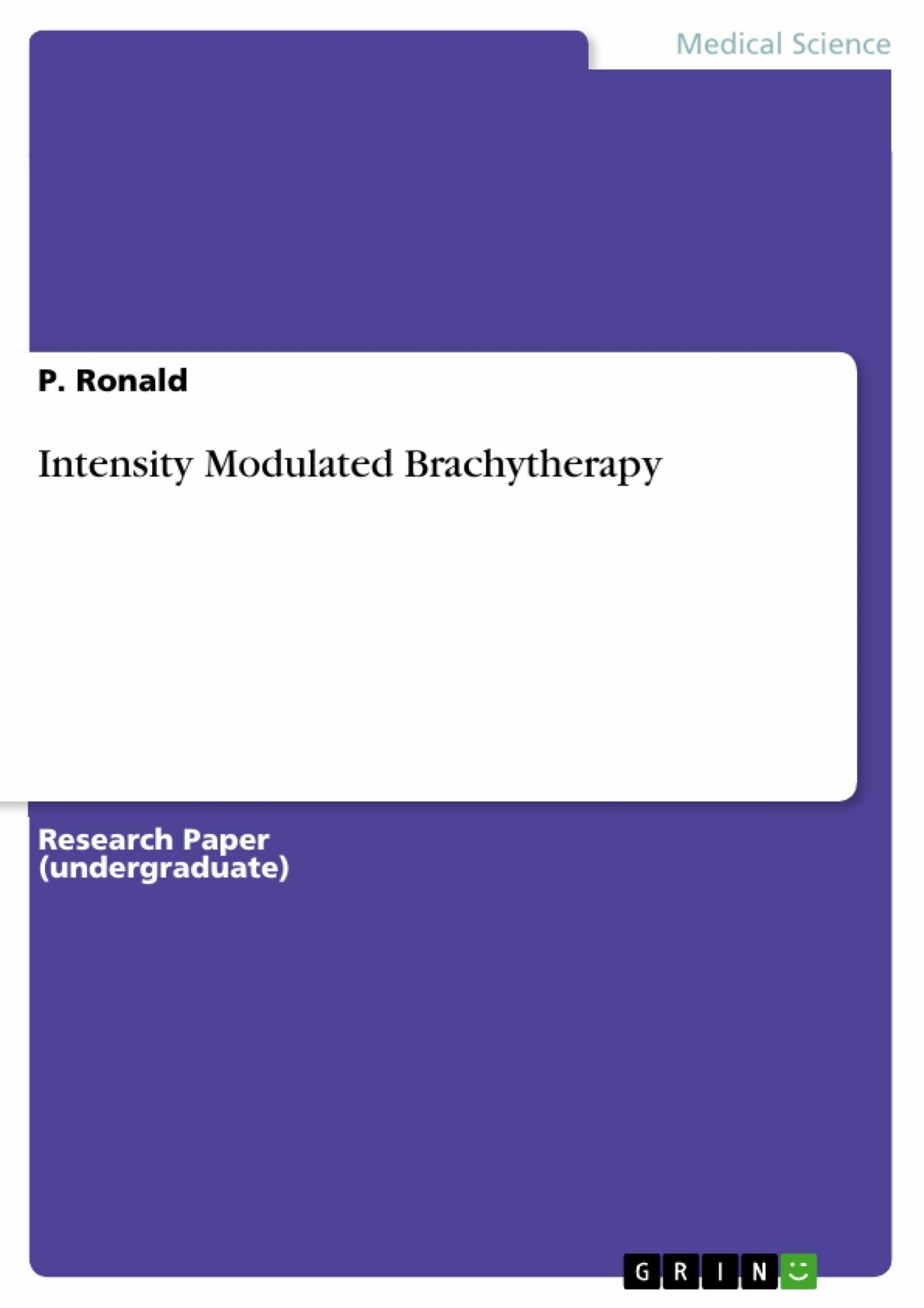 Cover Intensity Modulated Brachytherapy