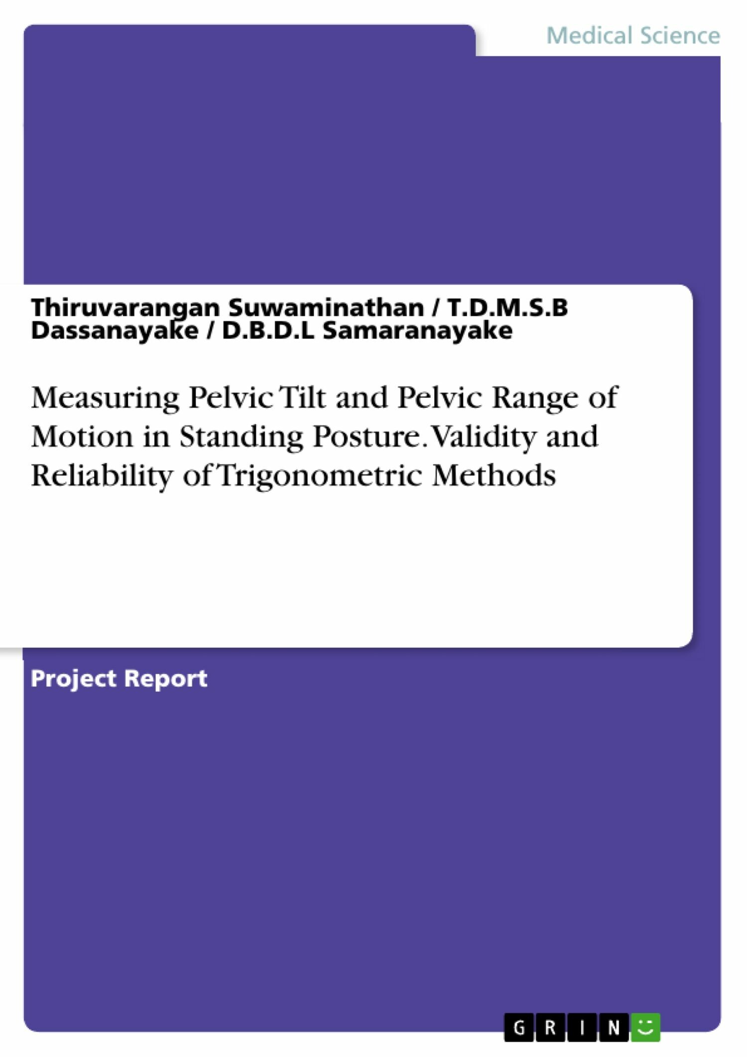 Measuring Pelvic Tilt and Pelvic Range of Motion in Standing Posture. Validity and Reliability of Trigonometric Methods