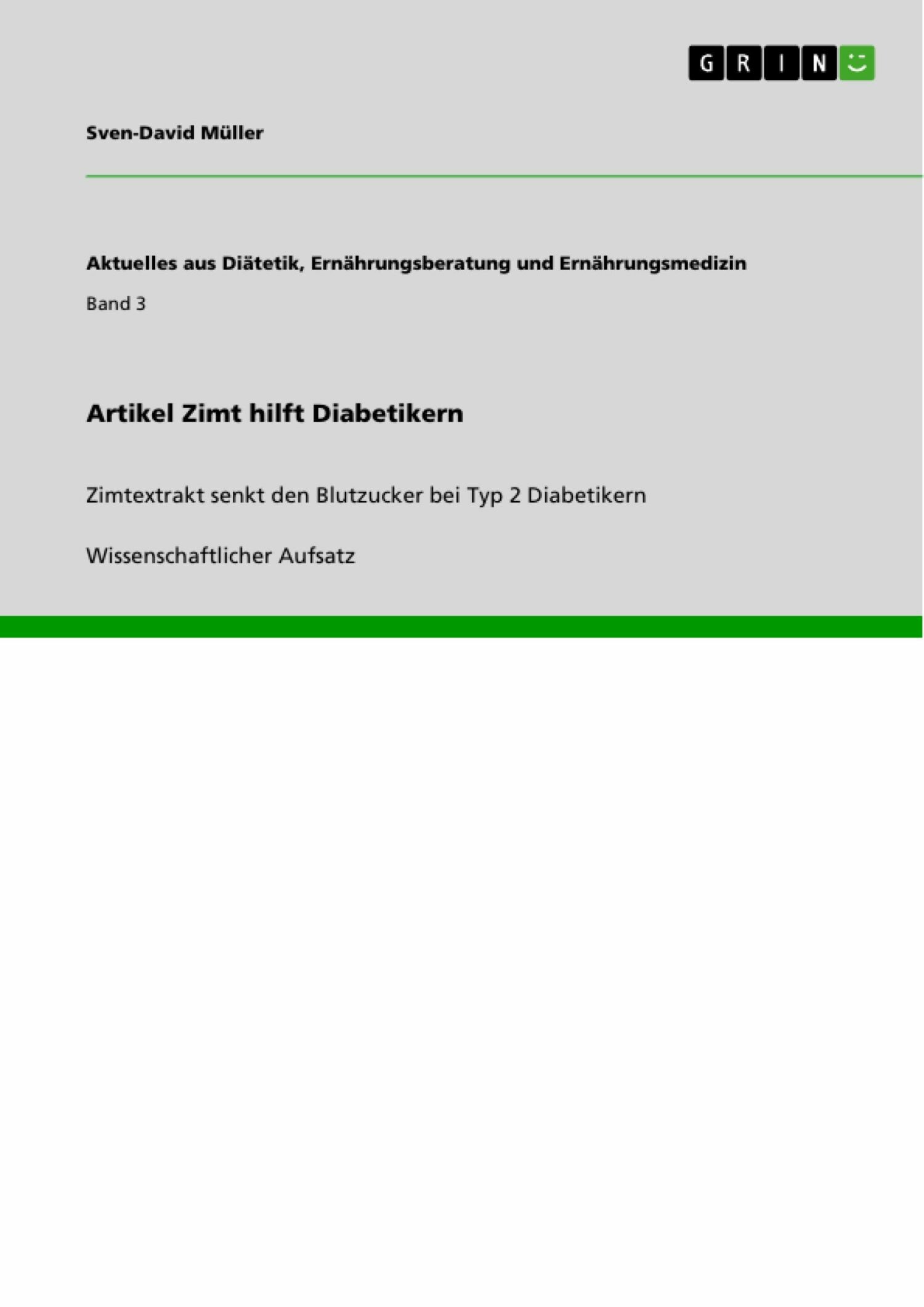 Cover Artikel Zimt hilft Diabetikern