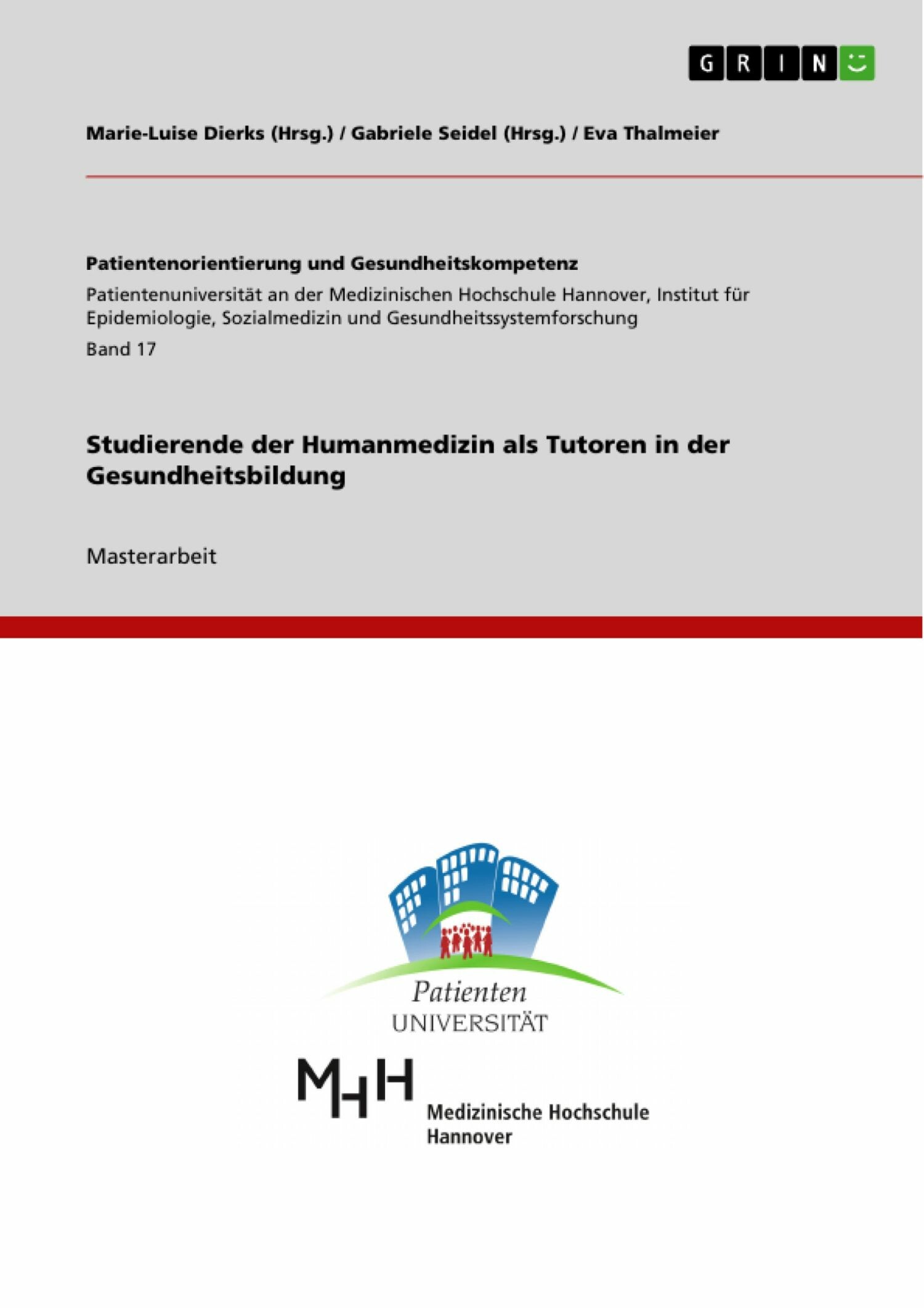 Cover Studierende der Humanmedizin als Tutoren in der Gesundheitsbildung