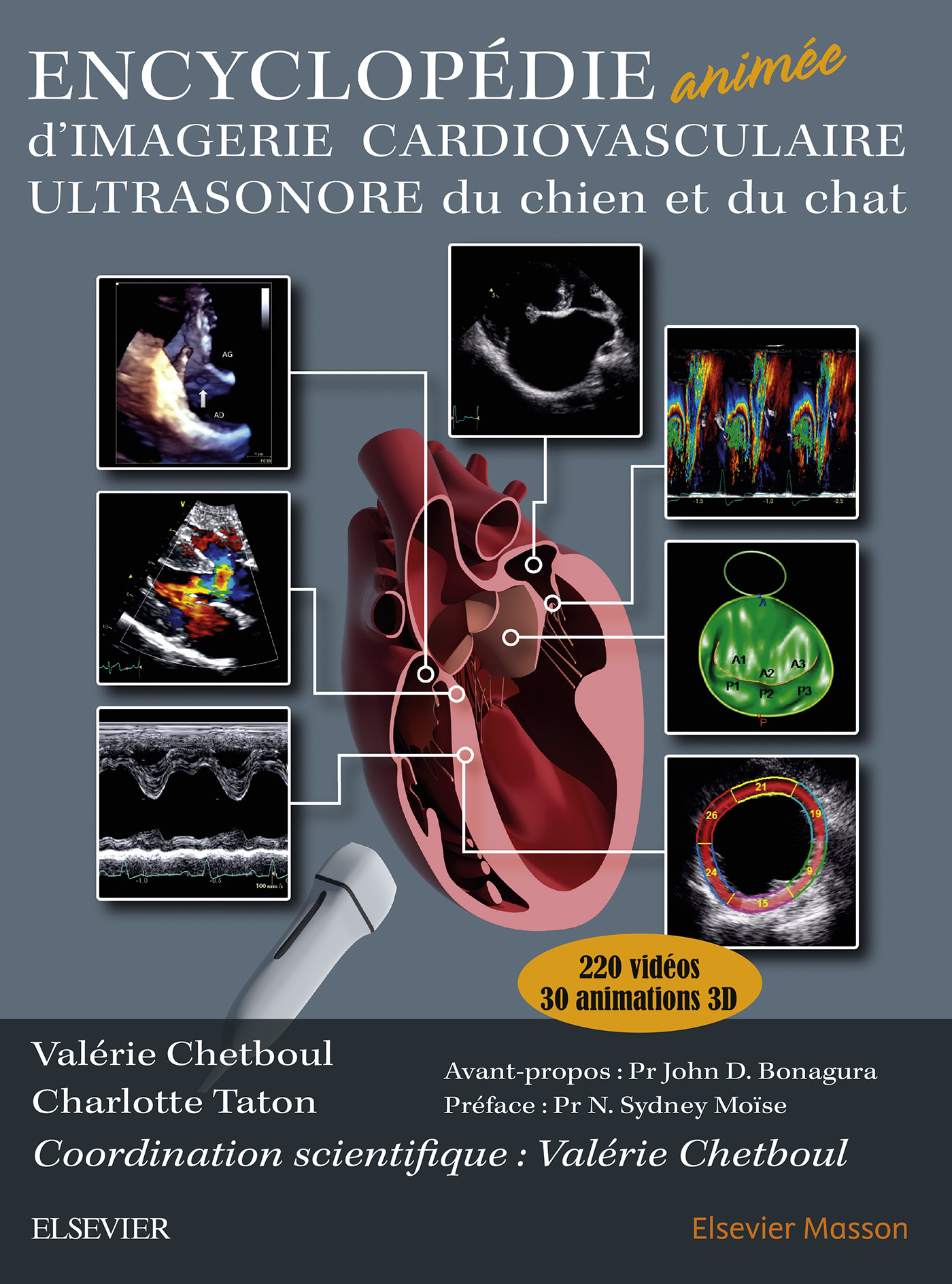 Cover Encyclopédie animée d'imagerie cardiovasculaire ultrasonore du chien et du chat