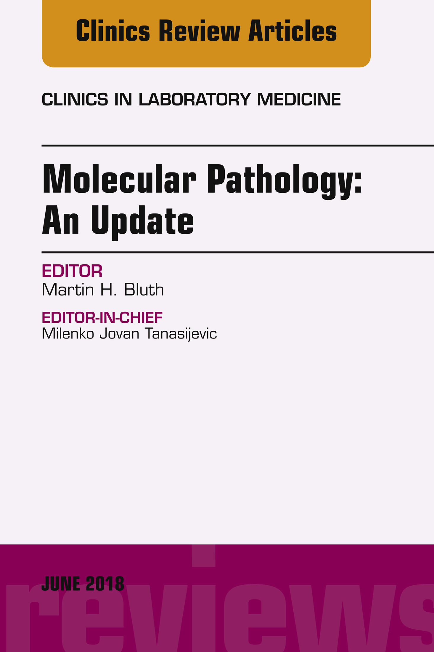 Cover Molecular Pathology: An Update, An Issue of the Clinics in Laboratory Medicine, Ebook