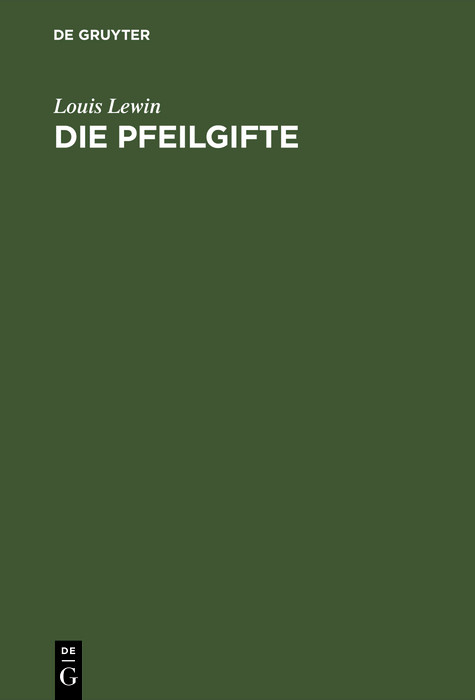 Cover Die Pfeilgifte