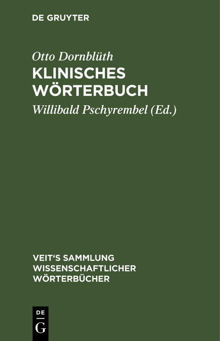 Cover Klinisches Wörterbuch