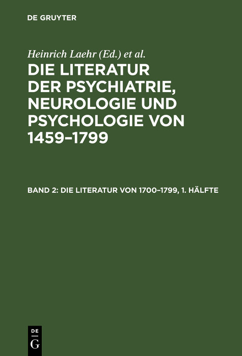 Cover Die Literatur von 1700-1799