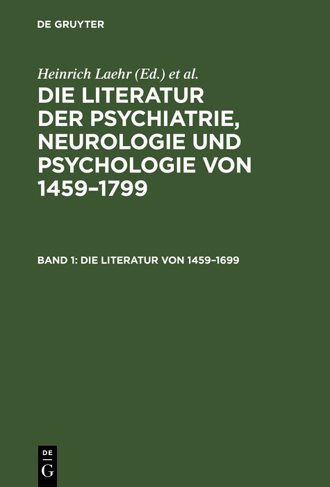 Cover Die Literatur von 1459-1699