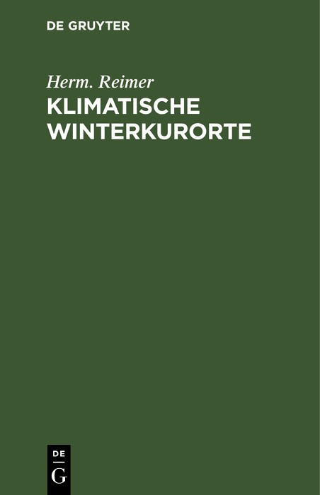 Cover Klimatische Winterkurorte