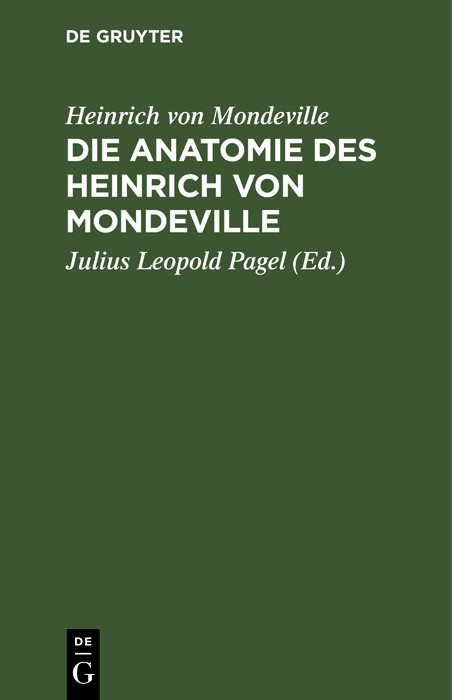 Cover Die Anatomie des Heinrich von Mondeville