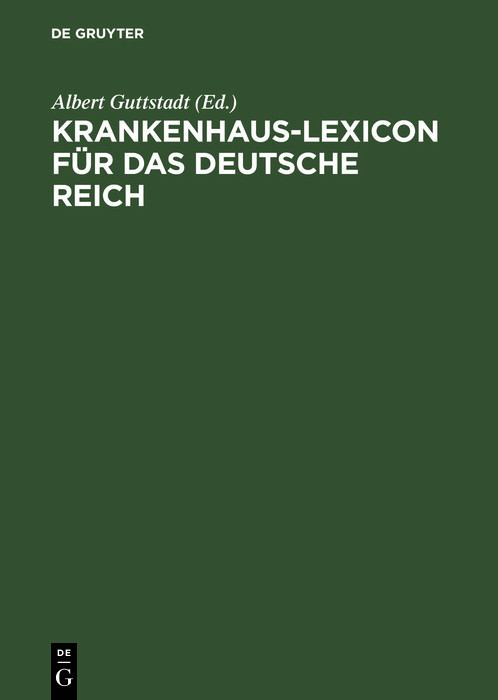Cover Krankenhaus-Lexicon für das Deutsche Reich