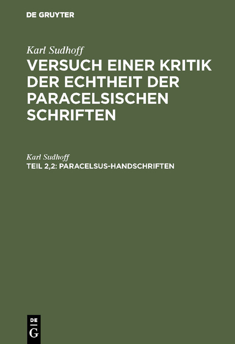 Cover Paracelsus-Handschriften