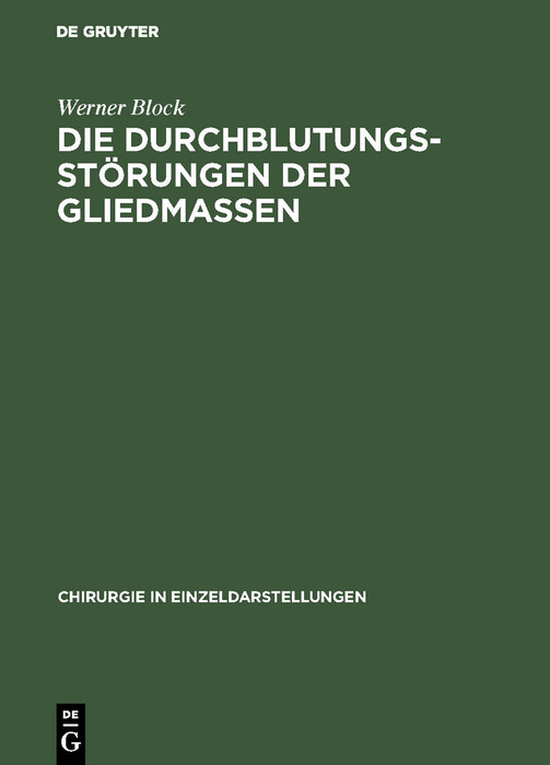 Cover Die Durchblutungsstörungen der Gliedmassen