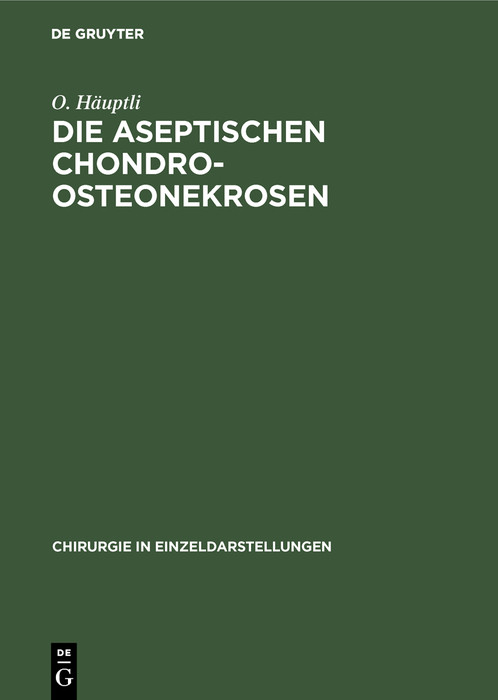 Cover Die aseptischen Chondro-Osteonekrosen