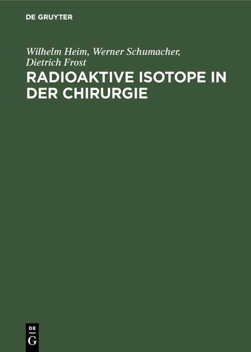 Cover Radioaktive Isotope in der Chirurgie