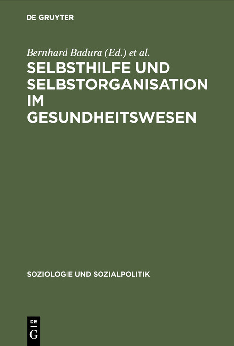 Cover Selbsthilfe und Selbstorganisation im Gesundheitswesen