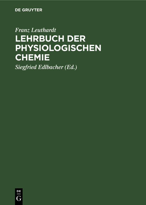 Cover Lehrbuch der physiologischen Chemie