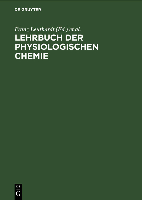 Cover Lehrbuch der physiologischen Chemie
