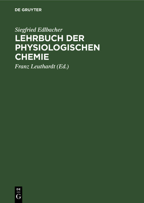 Cover Lehrbuch der physiologischen Chemie