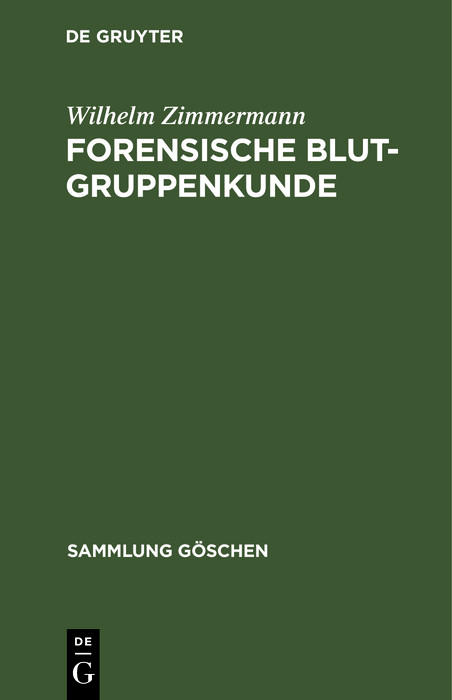Cover Forensische Blutgruppenkunde