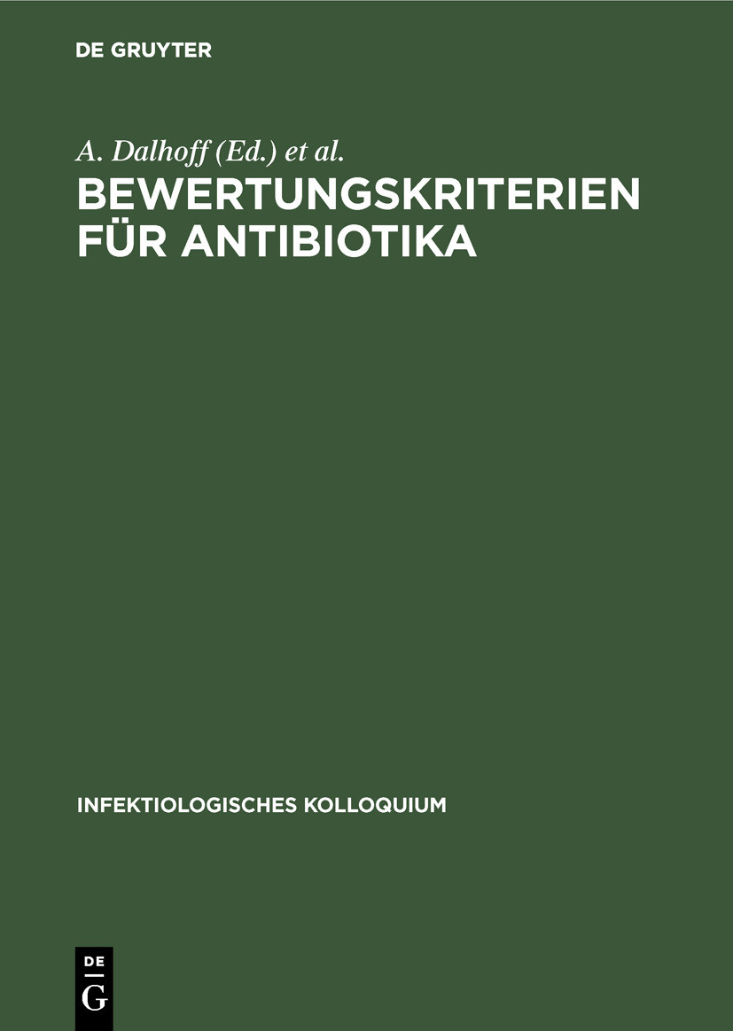 Cover Bewertungskriterien für Antibiotika