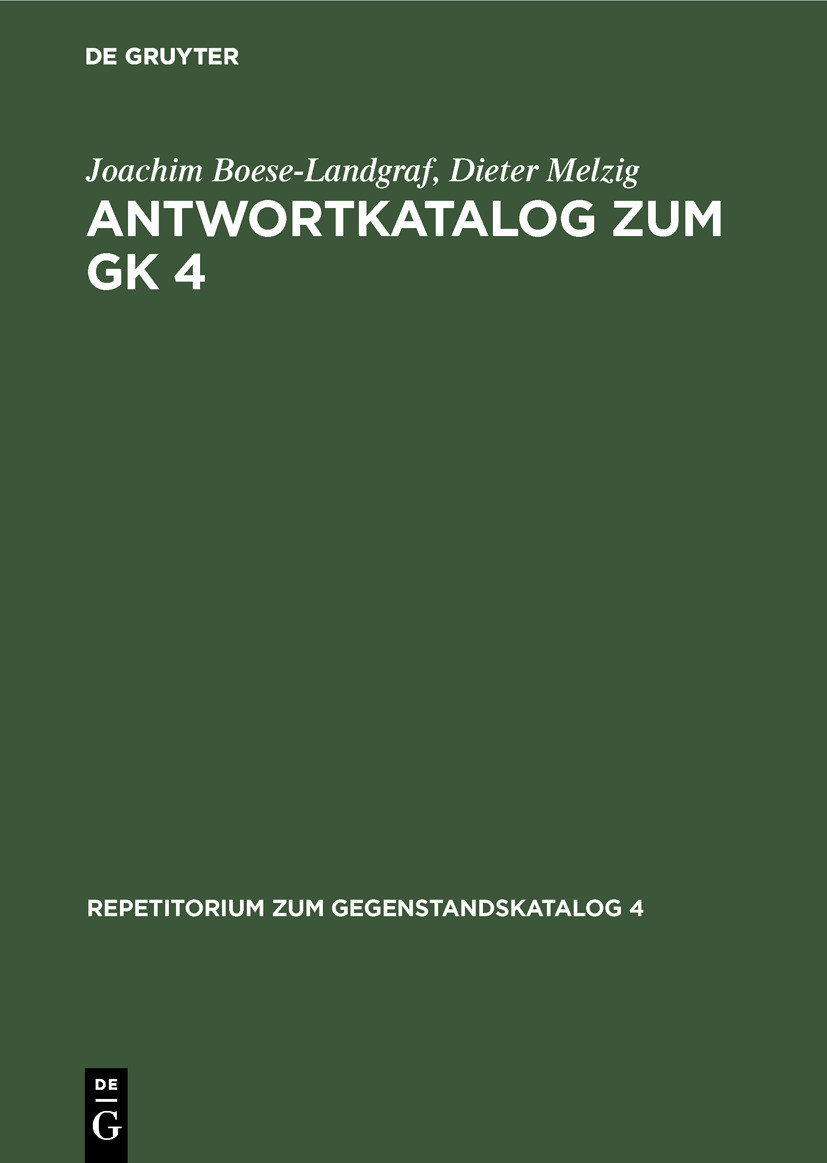 Cover Antwortkatalog zum GK 4