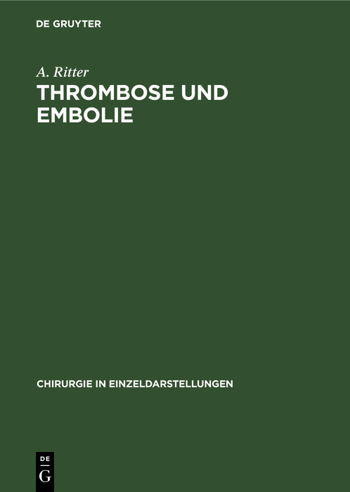 Cover Thrombose und Embolie