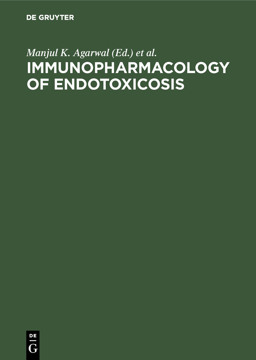 Cover Immunopharmacology of endotoxicosis