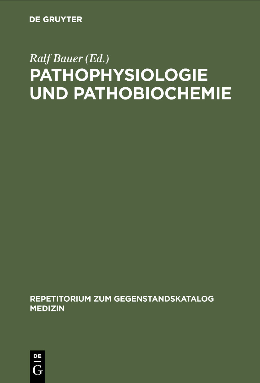 Cover Pathophysiologie und Pathobiochemie