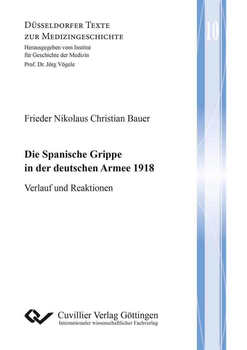 Cover Die Spanische Grippe in der deutschen Armee 1918